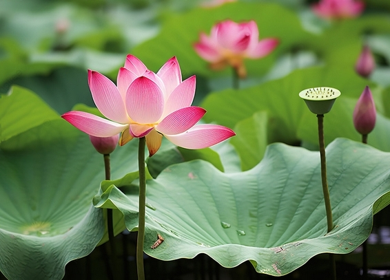 Striking beauty and floating flowers_Water Lily